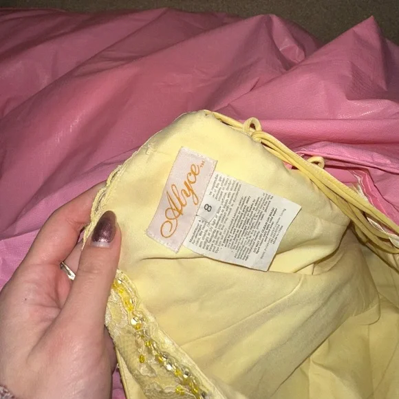 Yellow Cinderella Dress by Alyce size 8 - Picture 6 of 6